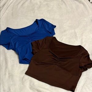 Sweetheart Women's Blue and Brown Crop Tops